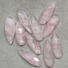 10X28MM FACETED PEAR CABOCHON ROSE QUARTZ(4PCS/BAG))